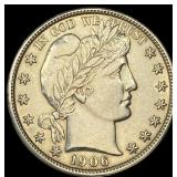 1906-O Silver Barber Half Dollar CLOSELY UNCIRCULA