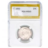 1932 Washington Silver Quarter PGA MS65