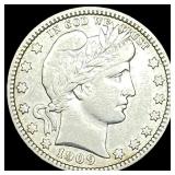 1909 Barber Silver Quarter NEARLY UNCIRCULATED