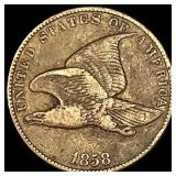 1858 Copper-Nickel Flying Eagle Cent NEARLY UNCIRC