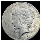 1928-S Silver Peace Dollar NEARLY  UNCIRCULATED
