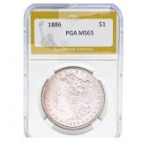 1886 Morgan Silver Dollar PGA MS65