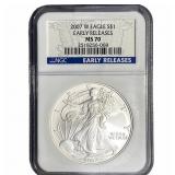 2007-W Silver Eagle NGC MS70