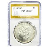 1878-S Morgan Silver Dollar PGA MS65+