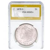 1878-S Morgan Silver Dollar PGA MS65+