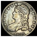 1833 Silver Capped Bust Half Dollar NEARLY UNCIRCU