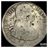 1795 Mexico Silver 8 Reales Chopmarked NEARLY UNCI