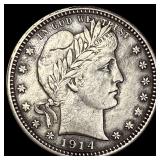 1914 Barber Silver Quarter CLOSELY UNCIRCULATED