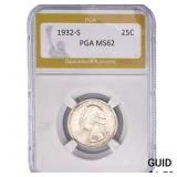 1932-S Washington Silver Quarter PGA MS62