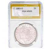 1883-O Morgan Silver Dollar PGA MS65
