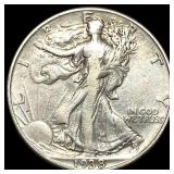 1938-D Silver Half Dollar Walking Liberty NEARLY U