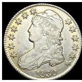 1830 Capped Bust Half Dollar NEARLY UNCIRCULATED