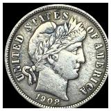 1902 Barber Dime NEARLY UNCIRCULATED