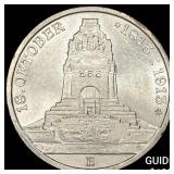 1913-E Saxony Silver 3 Mark UNCIRCULATED