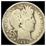 1893-O Silver Barber Half Dollar NICELY CIRCULATED