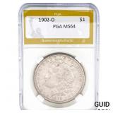 1902-O Morgan Silver Dollar PGA MS64