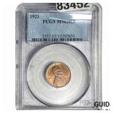 1921 Wheat Cent PCGS MS63 RB