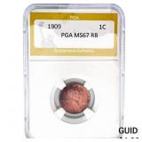 1909 Wheat Cent PGA MS67 RB