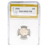 1926 Mercury Silver Dime PCG MS65 FSB