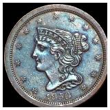 1850 Braided Hair Half Cent CLOSELY UNCIRCULATED