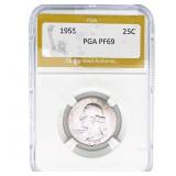 1955 Washington Silver Quarter PGA PF69