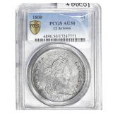 1800 Draped Bust Dollar PCGS AU50 12 Arrows