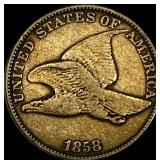 1858 Copper-Nickel Flying Eagle Cent ABOUT UNCIRCU