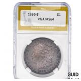 1886-S Morgan Silver Dollar PGA MS64