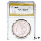 1900-S Morgan Silver Dollar PCG MS63 PL