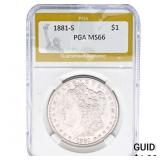 1881-S Morgan Silver Dollar PCG MS66
