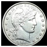 1908-D Silver Barber Half Dollar CLOSELY UNCIRCULA