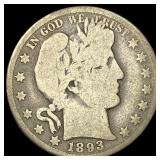 1893 Silver Barber Half Dollar NICELY CIRCULATED