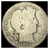 1893-O Silver Barber Half Dollar NICELY CIRCULATED