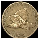 1858 Copper-Nickel Flying Eagle Cent ABOUT UNCIRCU