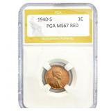 1940-S Wheat Cent PGA MS67 RED