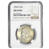 1954-D Franklin Half Dollar NGC MS65 FBL