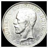 1927-G Sweden Silver Krona UNCIRCULATED