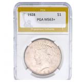 1928 Silver Peace Dollar PGA MS63+