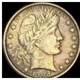 1908-O Silver Barber Half Dollar NEARLY UNCIRCULAT