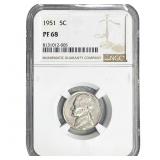 1951 Jefferson Nickel NGC PF68