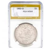 1902-O Morgan Silver Dollar PGA MS64