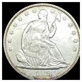 1873 Seated Liberty Half Dollar CLOSELY UNCIRCULAT