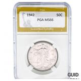 1942 Walking Liberty Half Dollar PGA MS66