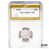 1936 Mercury Silver Dime PGA MS66+ FSB