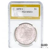 1878-S Morgan Silver Dollar PGA MS65+