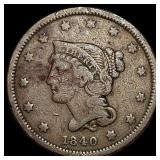 1840 Braided Hair Large Cent LIGHTLY  CIRCULATED