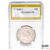 1949-S Franklin Half Dollar PGA MS66 FBL