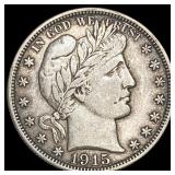 1915-D Silver Barber Half Dollar LIGHTLY  CIRCULA