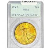 1924 $20 Gold Double Eagle PCGS MS61