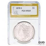 1878-S Morgan Silver Dollar PGA MS64